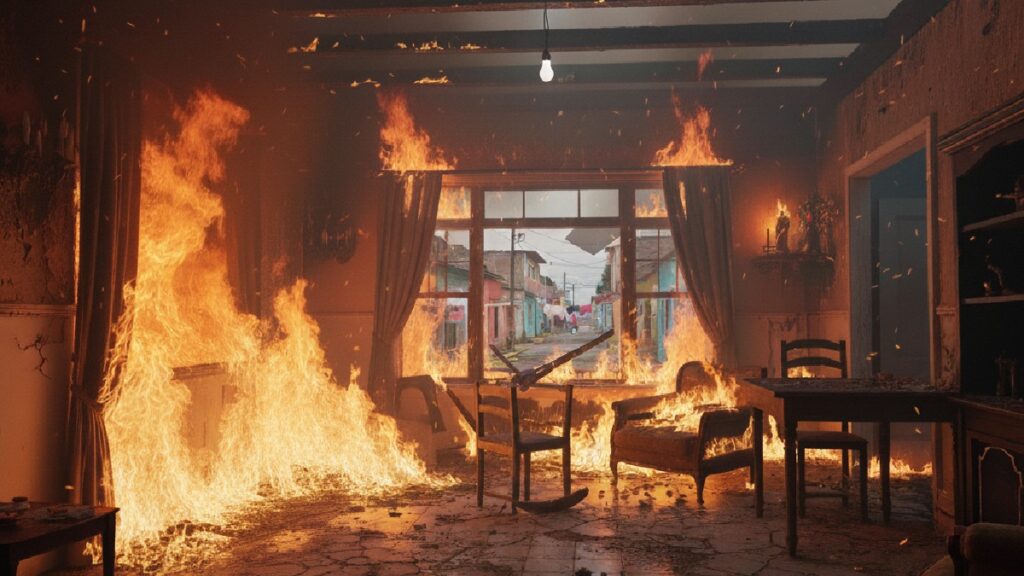 Incendio en Saltillo: Adolescentes traviesos lanzan cuetes y prenden fuego a una casa