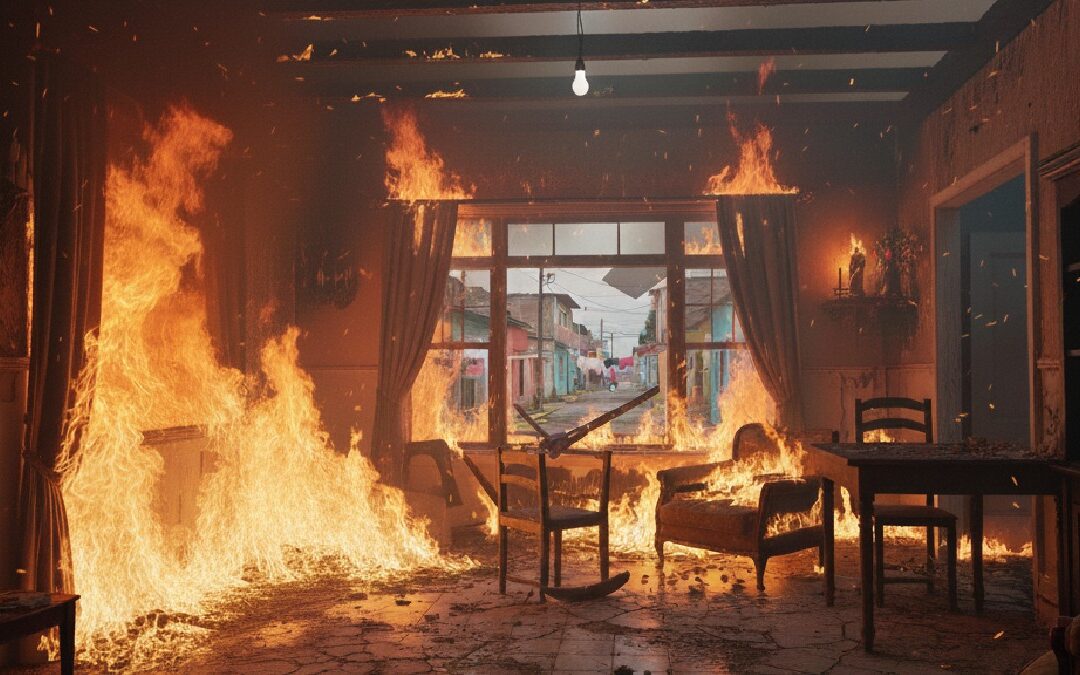 Incendio en Saltillo: Adolescentes traviesos lanzan cuetes y prenden fuego a una casa