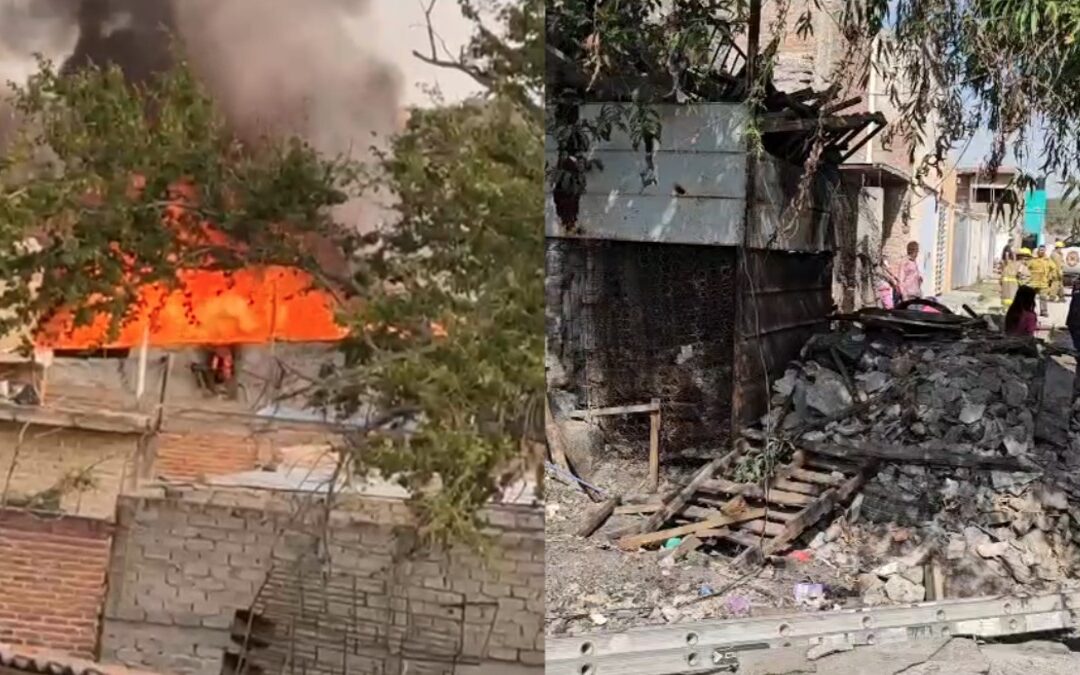 Incendio en El Salto: Casa Consumida por Acumulación de Chatarra, Familia de 5 Salvada a Tiempo