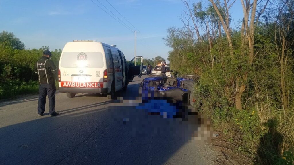 Trágico Accidente en Montemorelos: Fuerte Volcadura de Cuatrimoto Deja Una Mujer Muerta y Un Hombre Herido