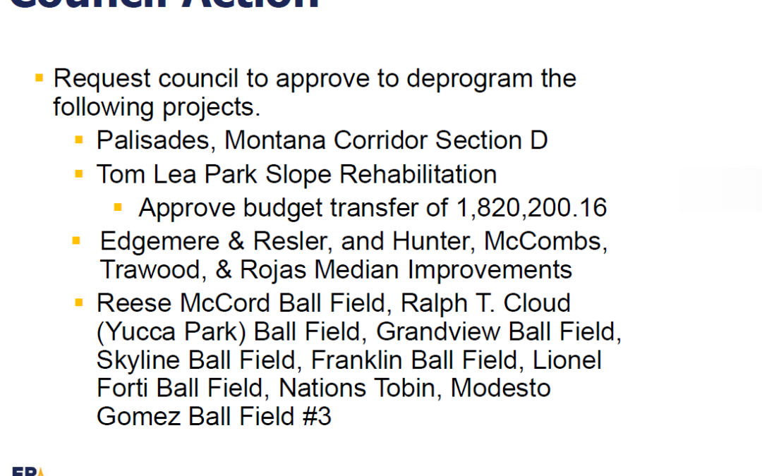 El Paso Suspende Mejoras de Iluminación en Parques por No Asumir Deuda